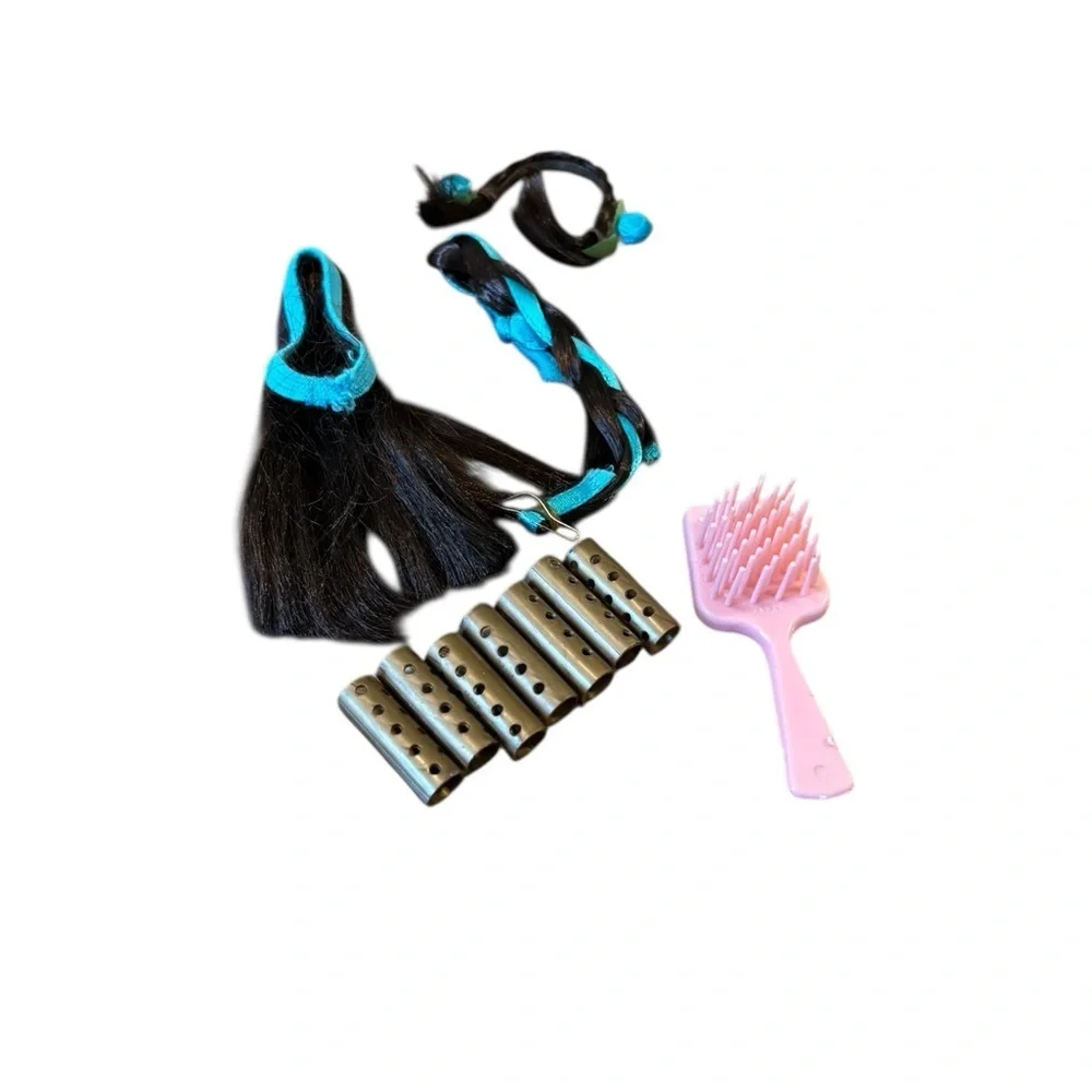 VTG Barbie 1960’s Hair Fair Pieces Accessories Wigs Hair Pieces Curlers Brush
